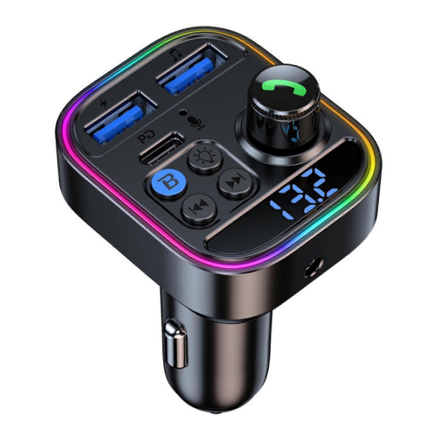 Bluetooth FM Transmitter 5.3 with PD30W Fast Charging, HiFi Bass, Handsfree Calling for Car