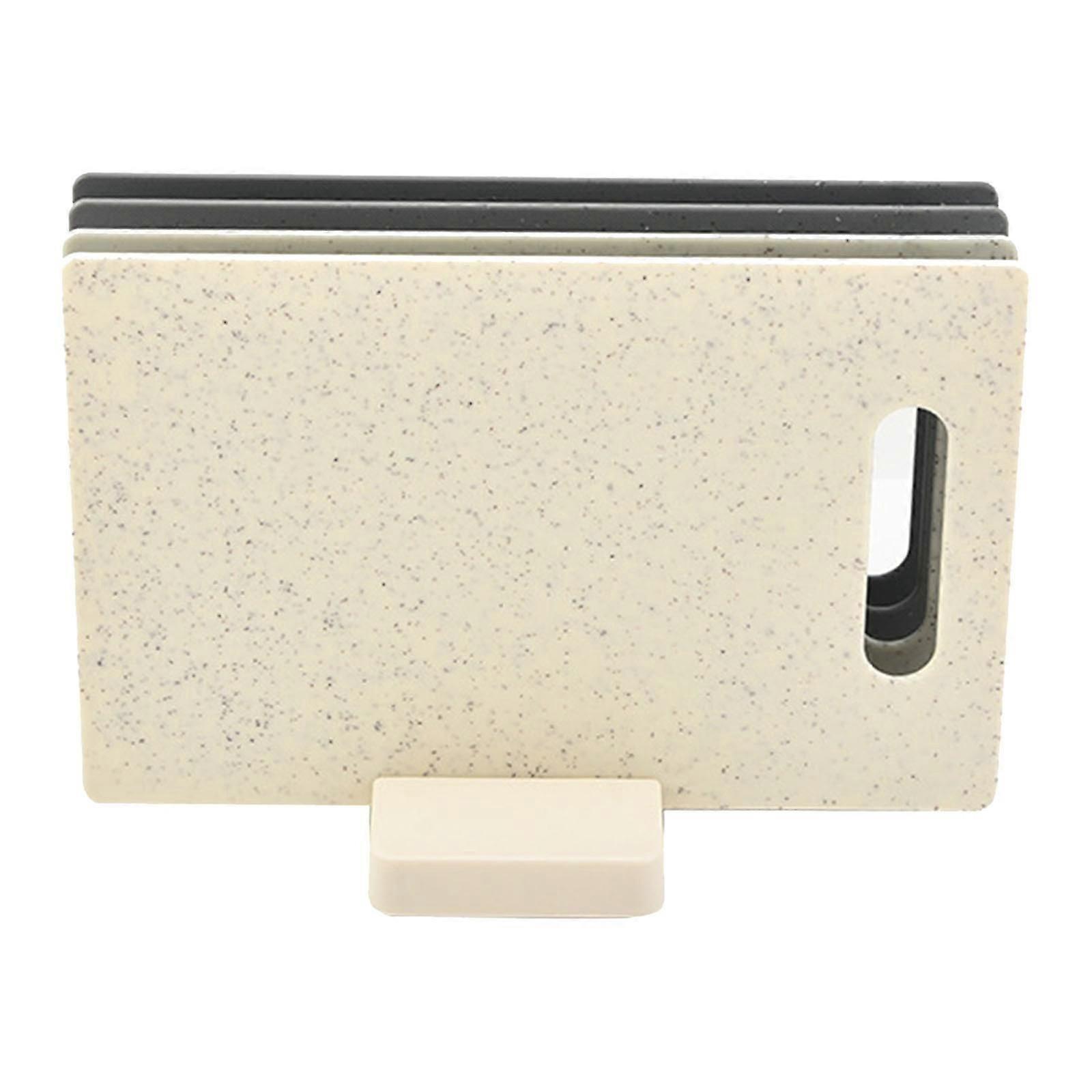 4-Piece Plastic Cutting Board Set with Storage Rack, Non-Slip Kitchen Essential