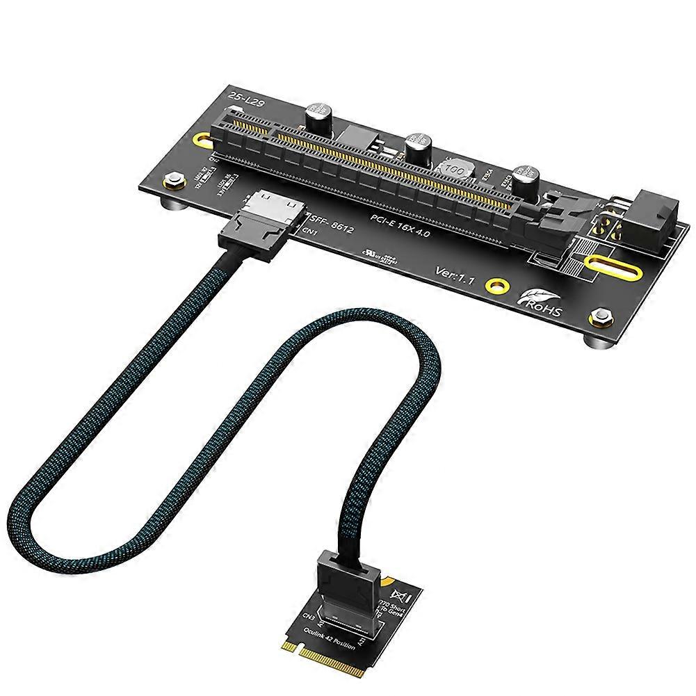 M.2 M-Key 2230 to PCI-E 4.0 X16 with Oculink SFF-8612/8611 Extension Cable As External Graphics Card, PWR ATX 6PIN 12V