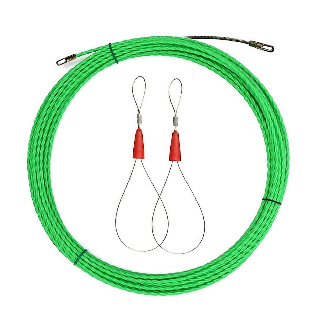 30M Electrical Fish Tape Wire Puller Kit NonConductive Flexible Rod for Wall Cable Installation Green