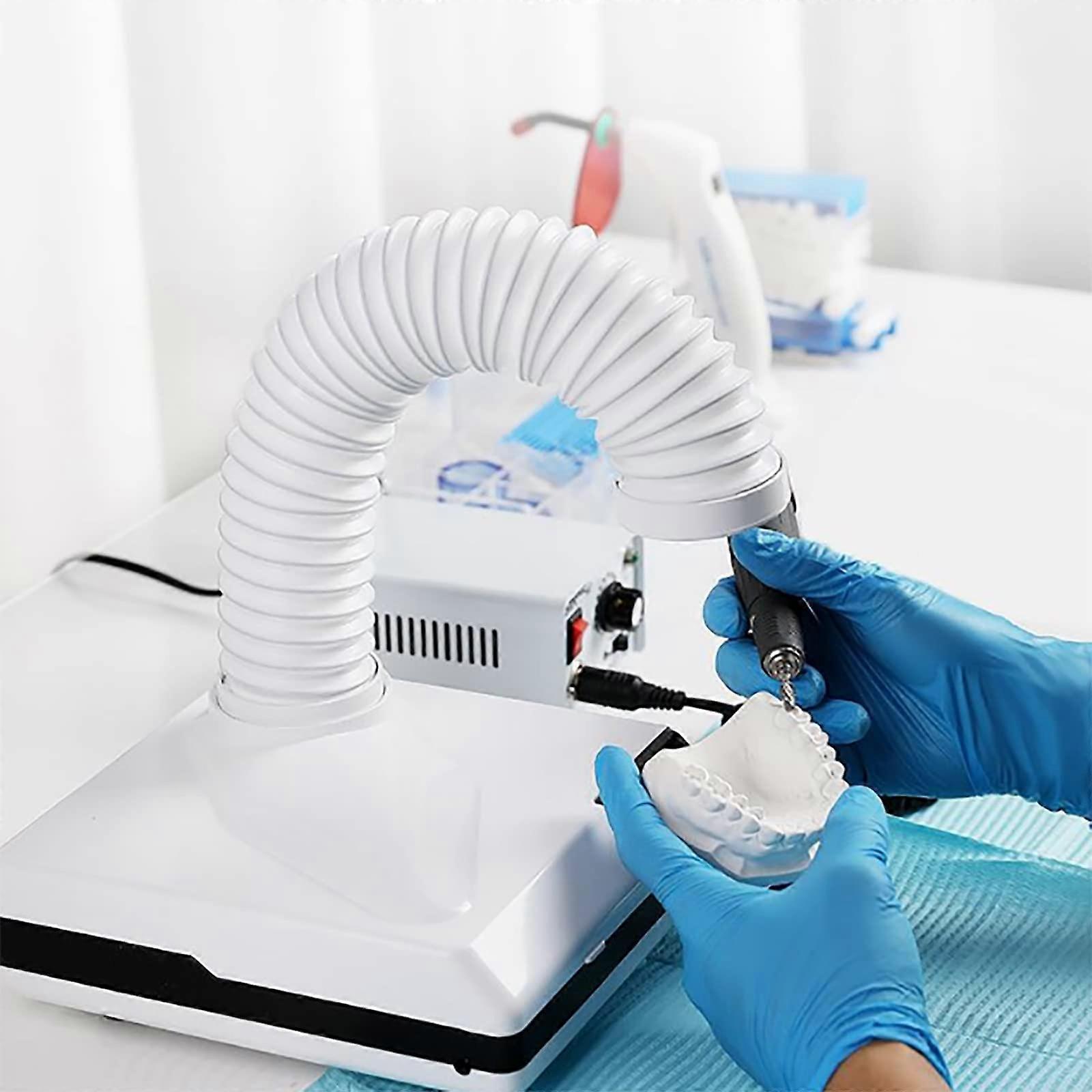 Dental Dust Extractor 60W with 360° Powerful Suction LED Light and Telescopic Hose for Lab and Salons
