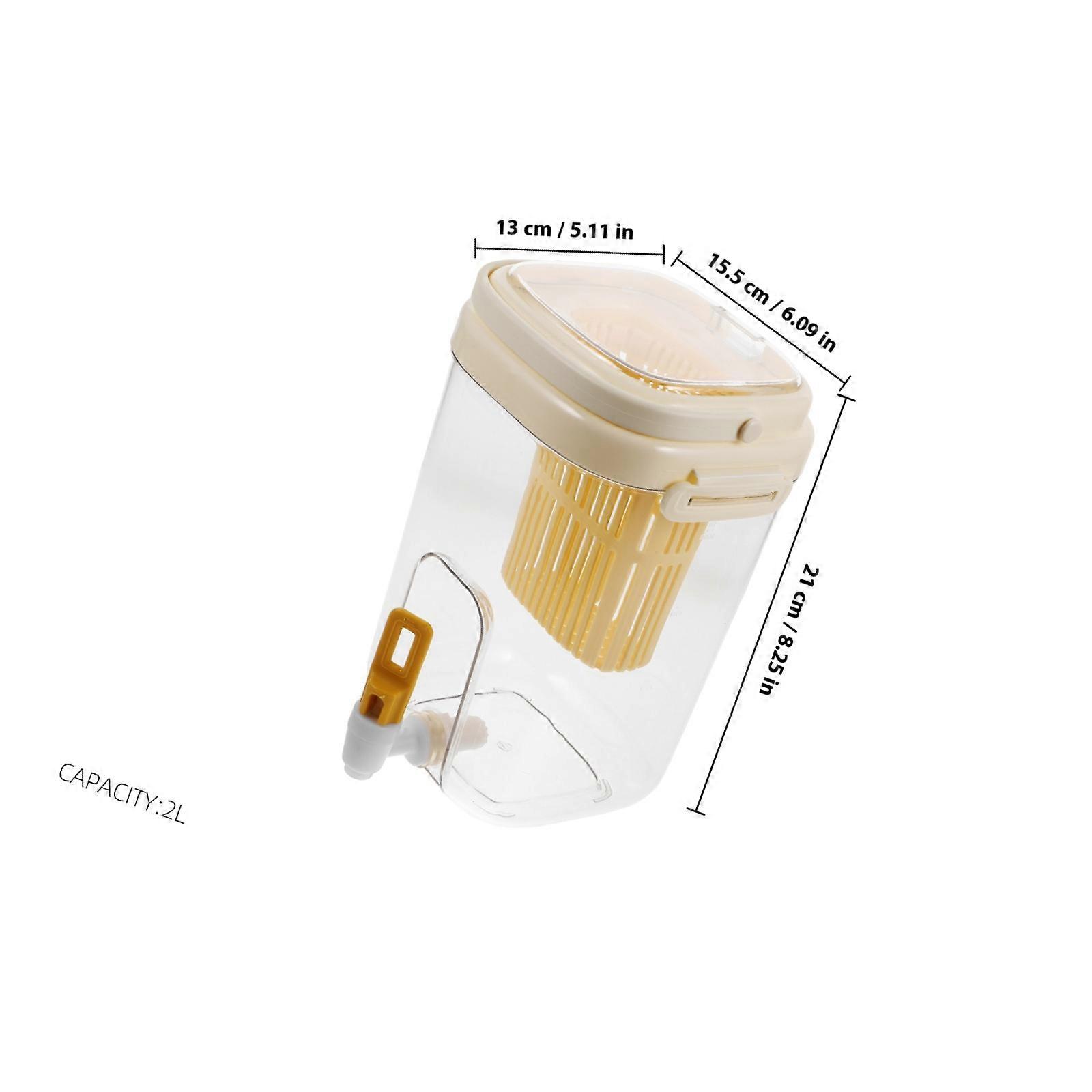 Drink Dispenser with Faucet Cold Kettle for Home 2L Yellow