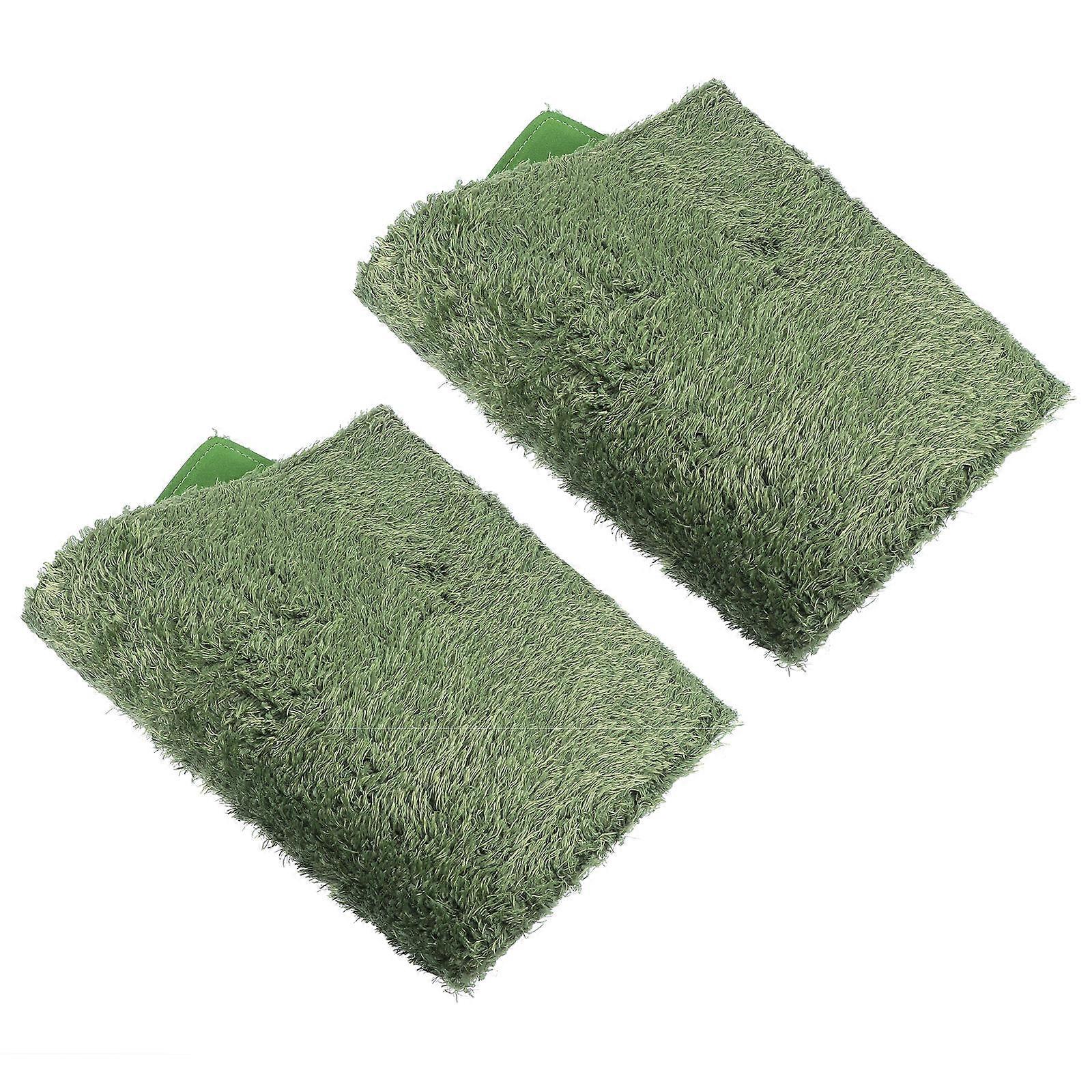Green Reptile Carpet Simulation Moss Terrarium Substrate Liner with 2Pcs