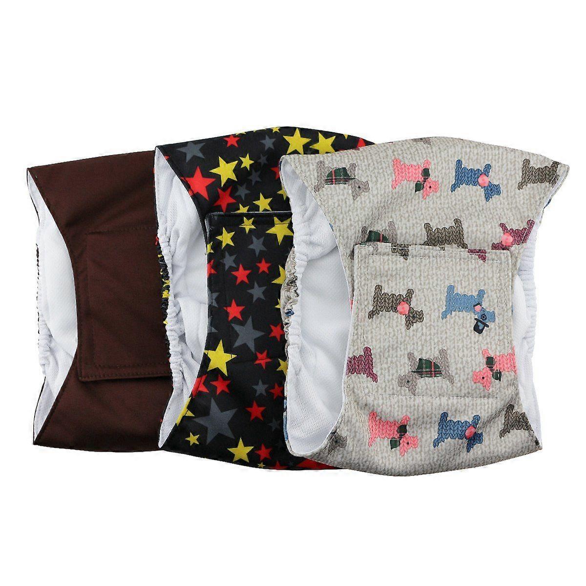 Male Dog Diaper Reusable Washable Durable 3pcs
