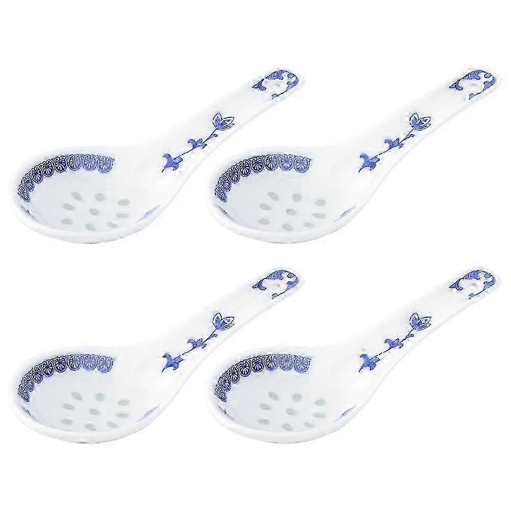2025 4Pcs Japanese Blue White Ceramic Sauce Spoons