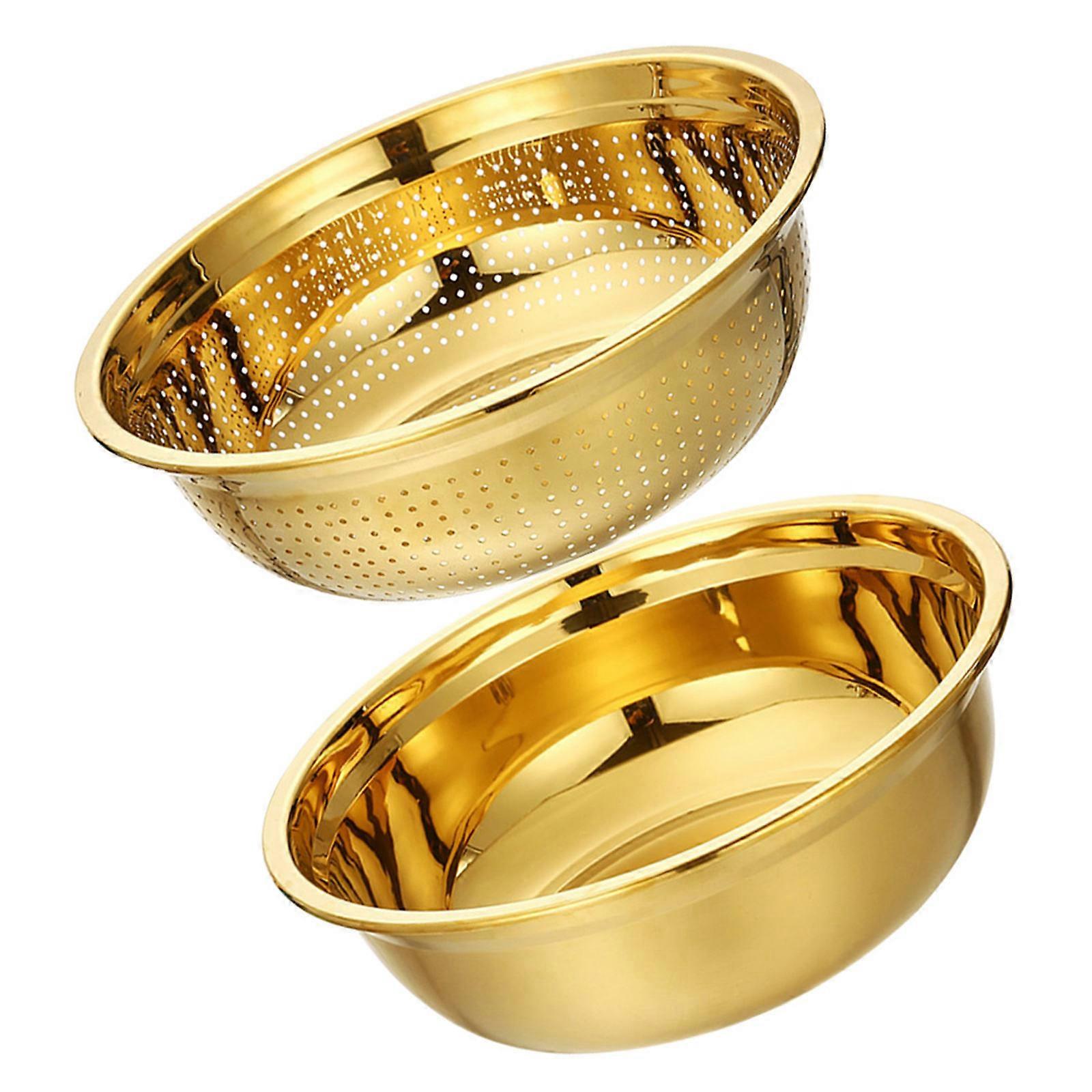 Mesh Strainer Basket Drainer for Kitchen Use 2Sets Stainless Steel Colander