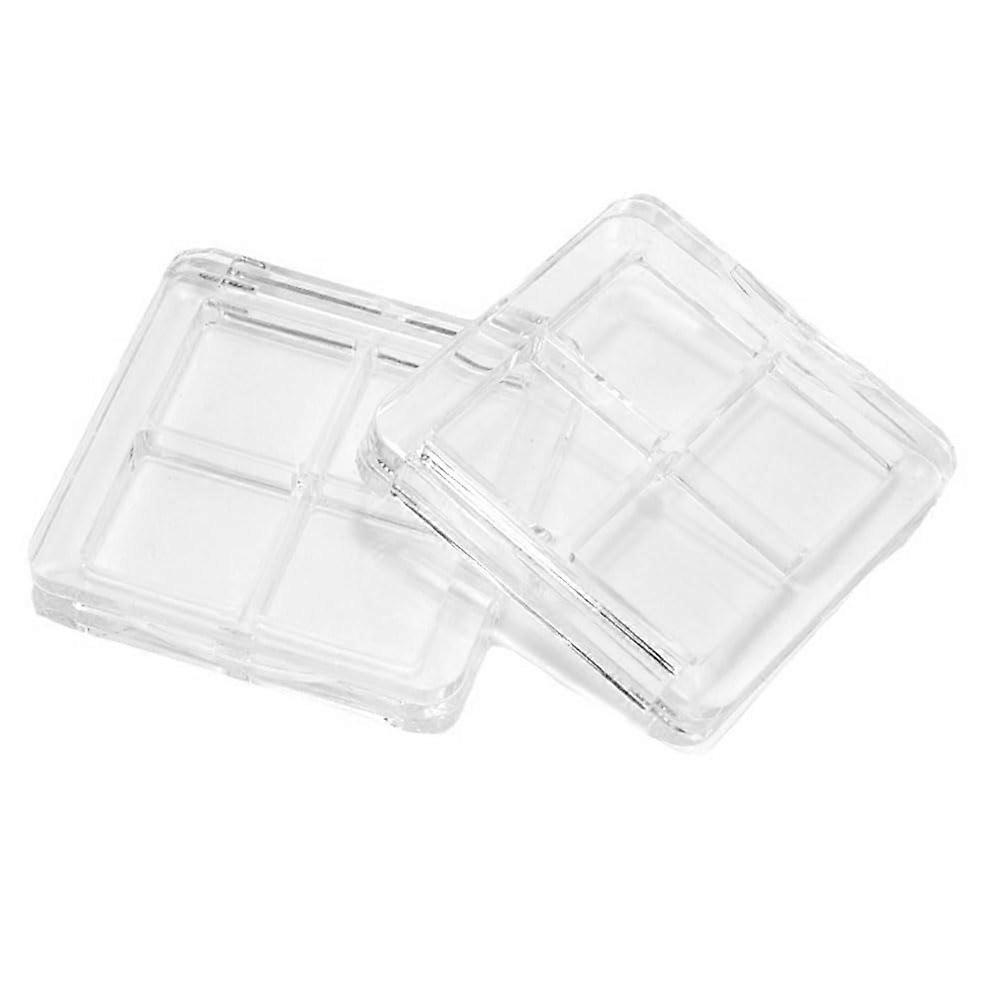 2PCS 4 Grid Empty Makeup Palette Case with Magnetic Closure, Refillable Eyeshadow Storage Box