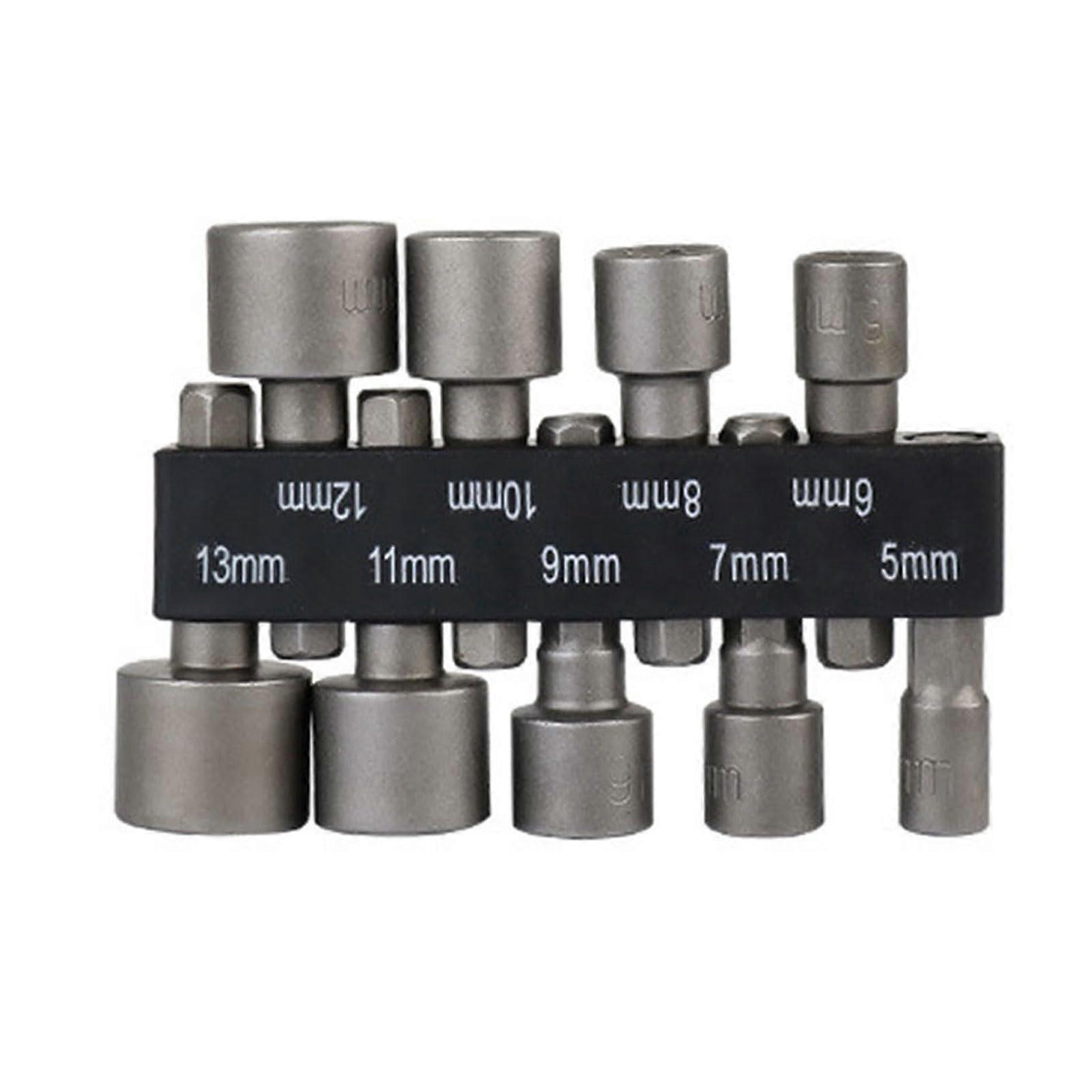 Socket Wrench Set Torque Hex Fit Durable Steel for Pneumatic Screwdriver 9pc 14pc