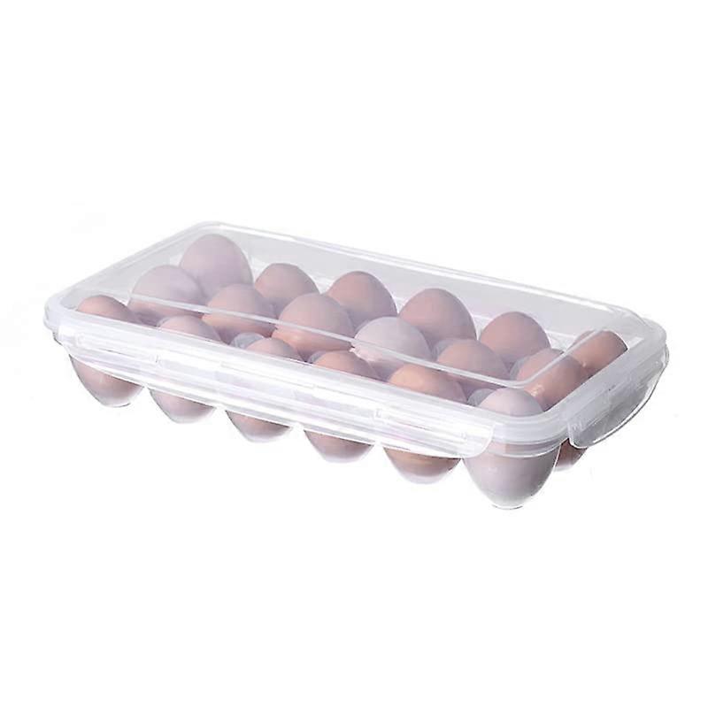 Egg Storage Container with Lid, Stackable 18 Count Clear Egg Holder for Refrigerator