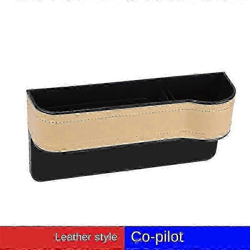 Leather Car Seat Organizer with Cup Holder & Storage Box