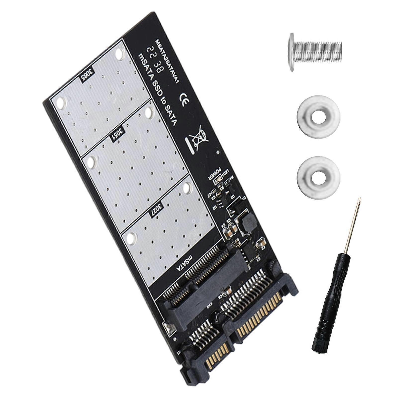 MSATA to 7Pin SATAs Adapter Card Stable Transfer Universal Compatibility and Easy Setups for Users Multicolor