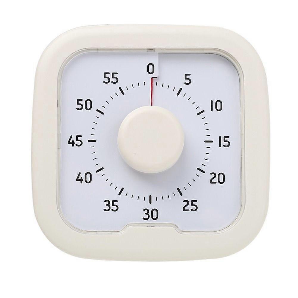 Silent Visual Timer 60-Minute Stopwatch Alarm Clock Countdown Timer with Stand Visualization Kitchen Cooking Timer White
