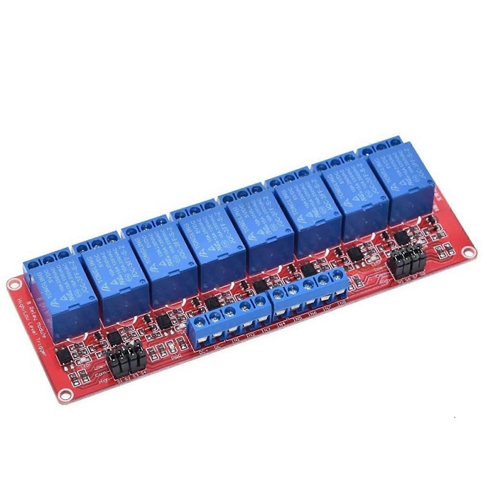 8 Channel 12V Relay Module with Optocoupler,  Low Level Trigger, Durable Board for Industrial Control