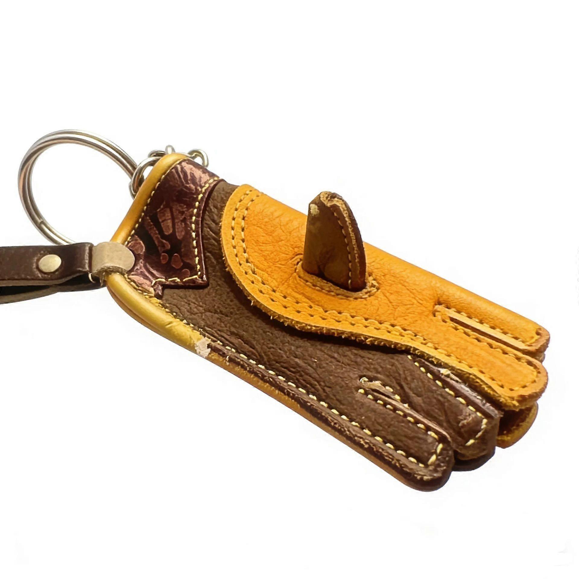 Glove Keychain, Falconry Gloves Soft Leather Keyring, Brown