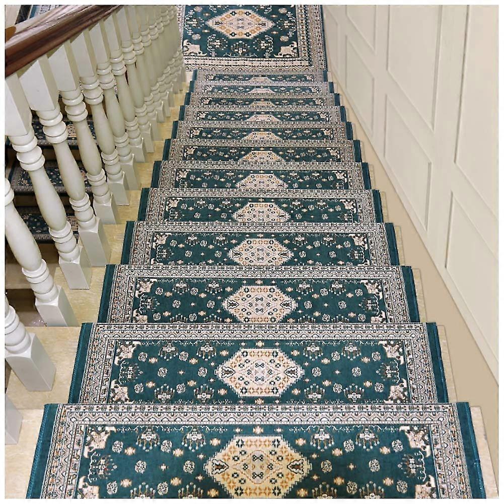 Non Slip Carpet Stair Treads 5 Pack Durable Washable Polyester Mats with Easy Adhesive Setup