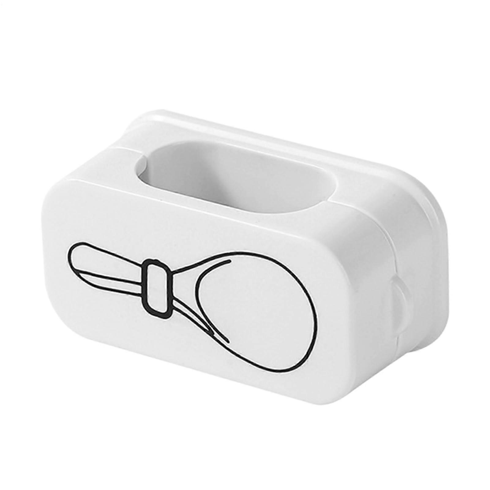 Wall Mounted Magnetic Spoon Holder with OpenClose Design for Kitchen Utensils Storage White