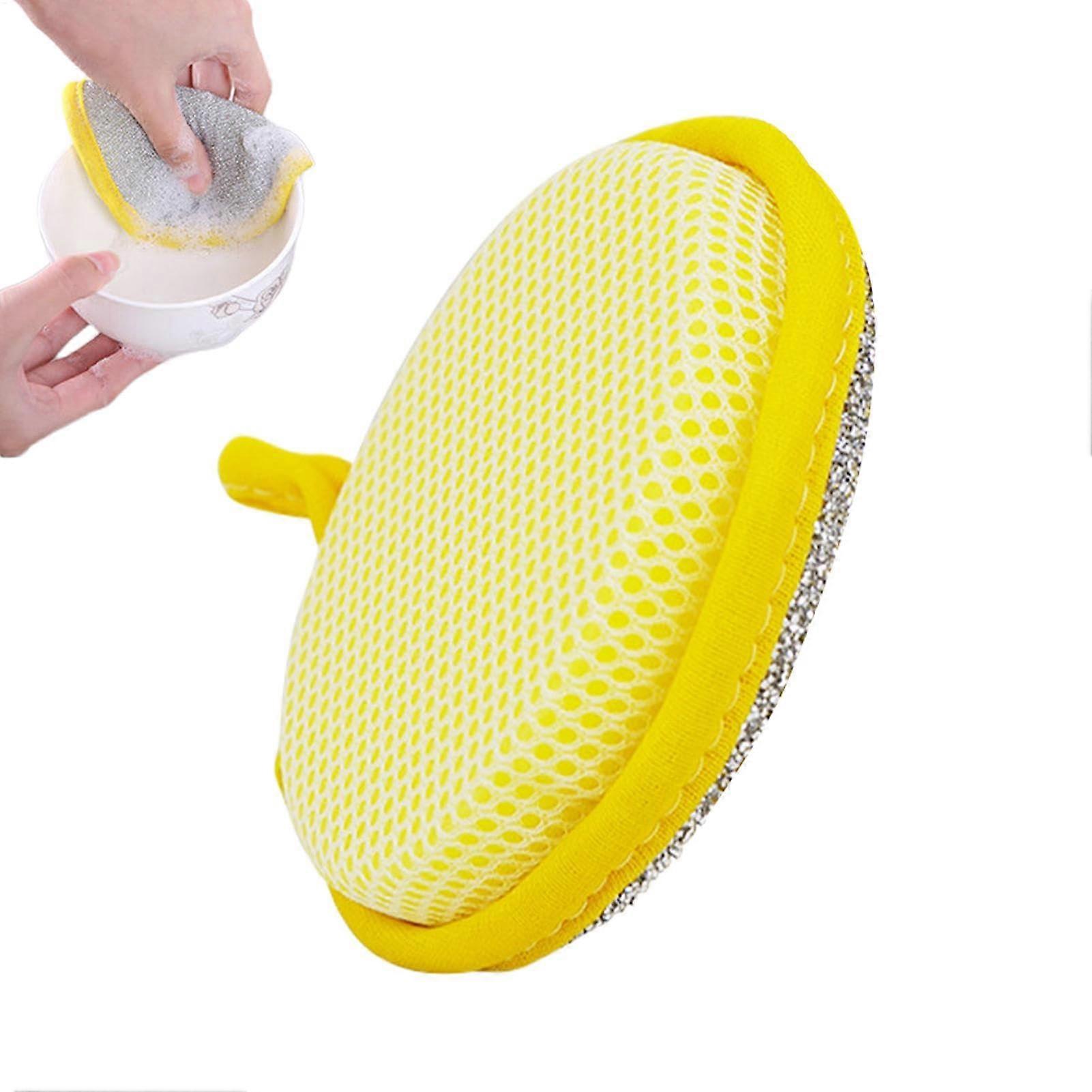 Dishwashing Sponge Non Scratch Double Layer Kitchen Scrubber for Delicate Surfaces Reusable