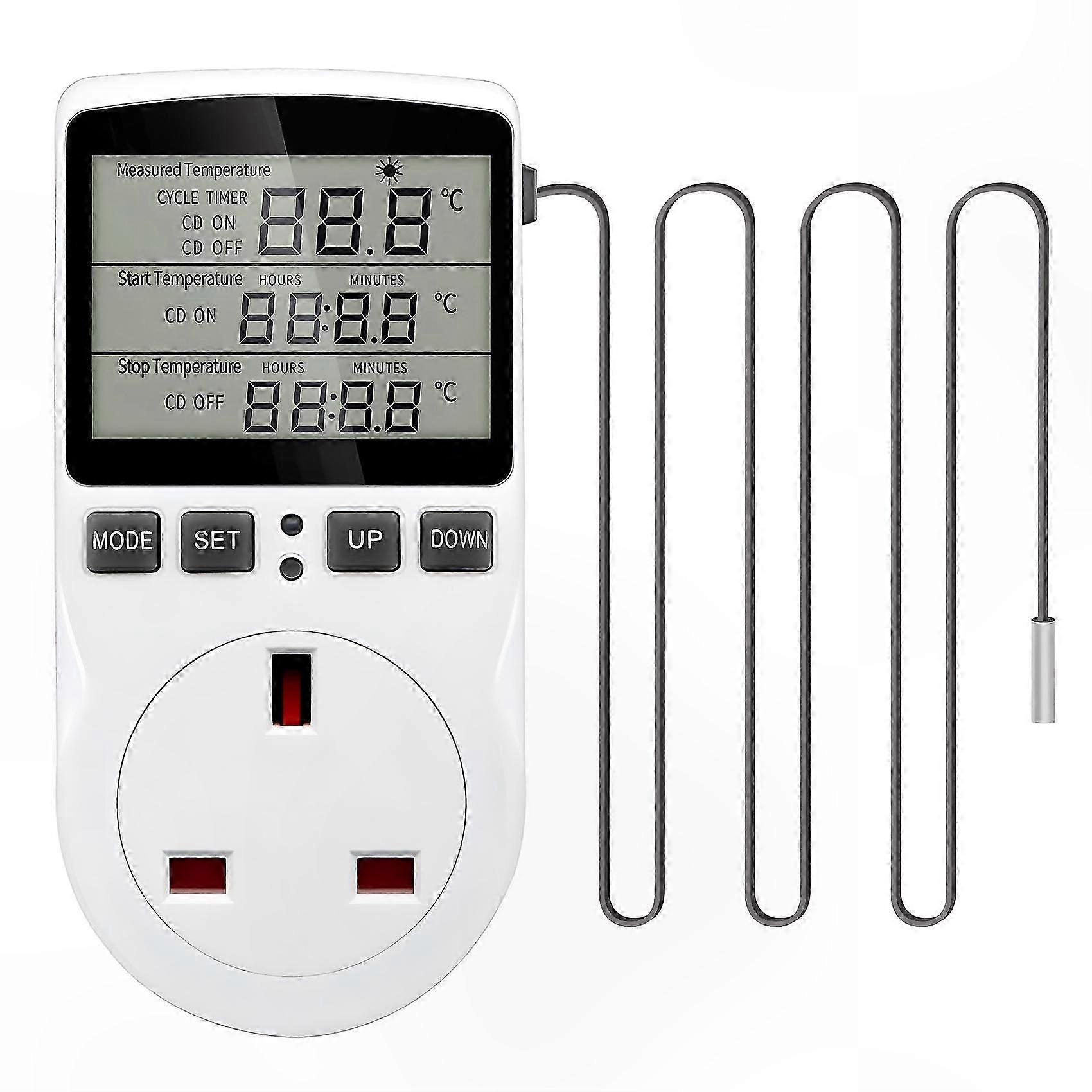 Programmable Thermostat Socket for Heating and Cooling with Timer Function