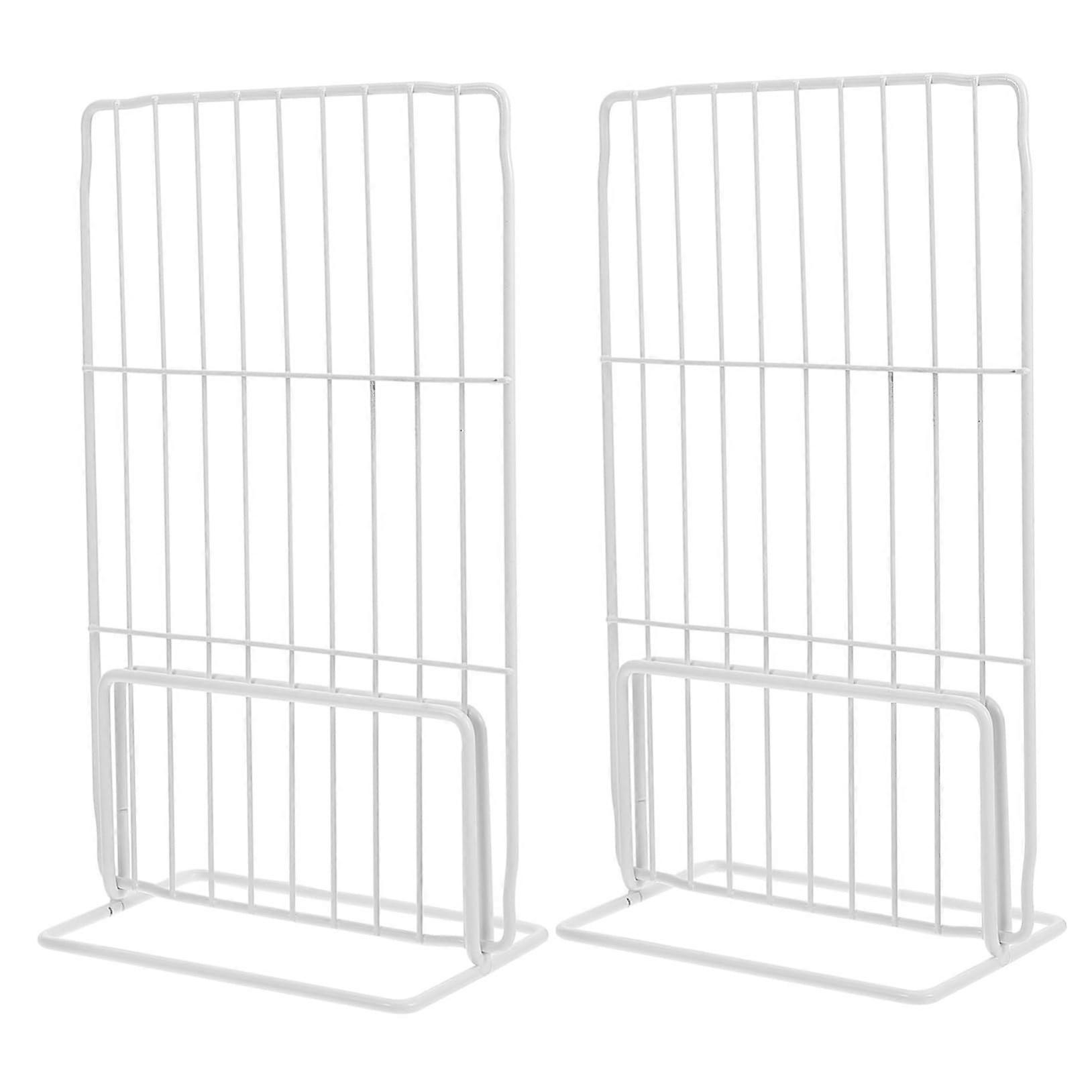 2pcs Adjustable Freezer Divider Shelf Organizer with Durable Iron Wire for Neat Refrigerator Storage