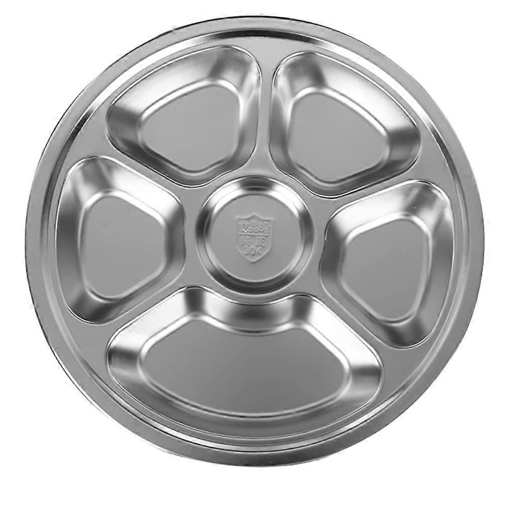 Stainless Steel Divided Plate 11 Inch FiveCompartment Portion Control Tray for Lunch Dinner