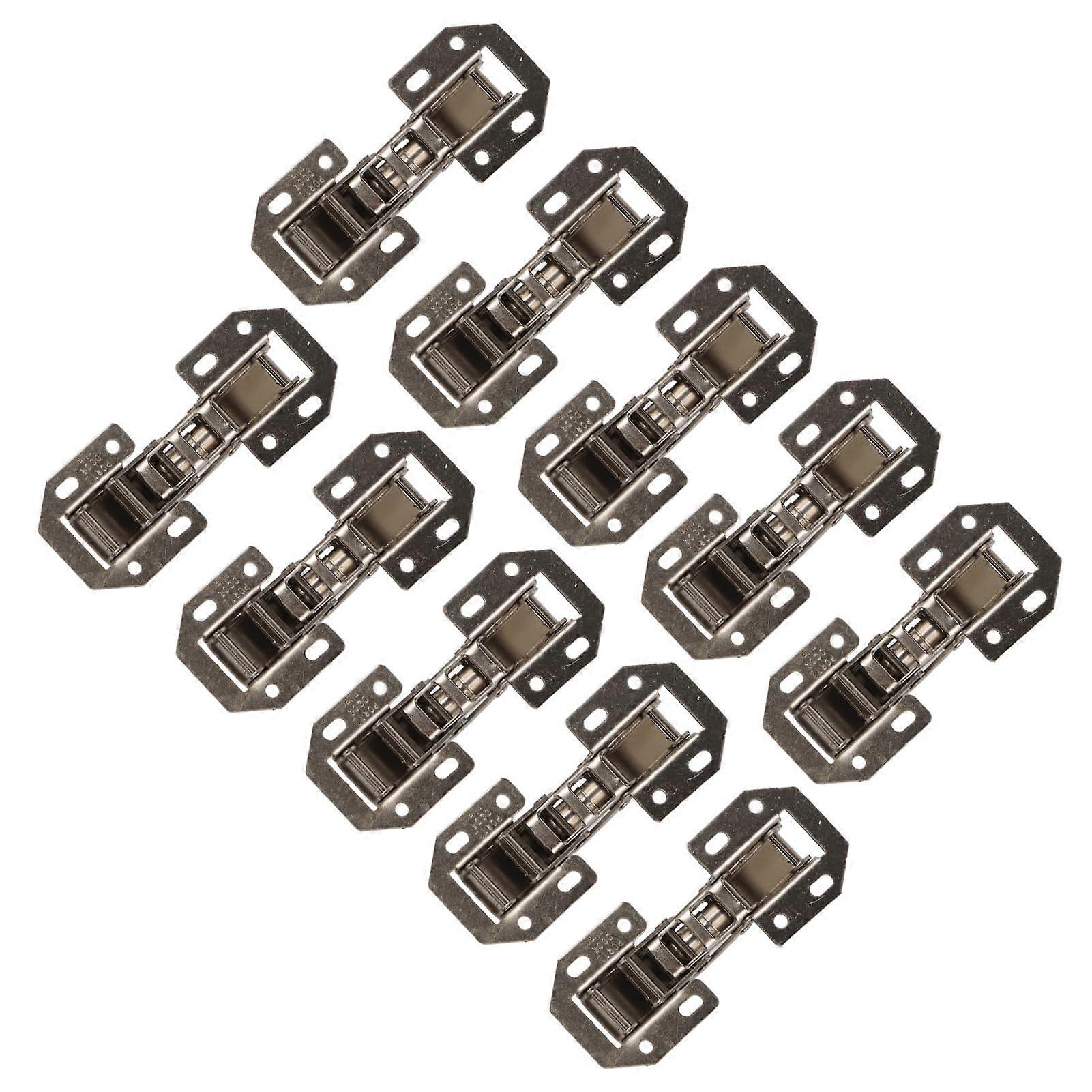 10Pcs No Drill Hidden Cabinet Hinges Adjustable Concealed Cupboard Hinges Cold Rolled Steel