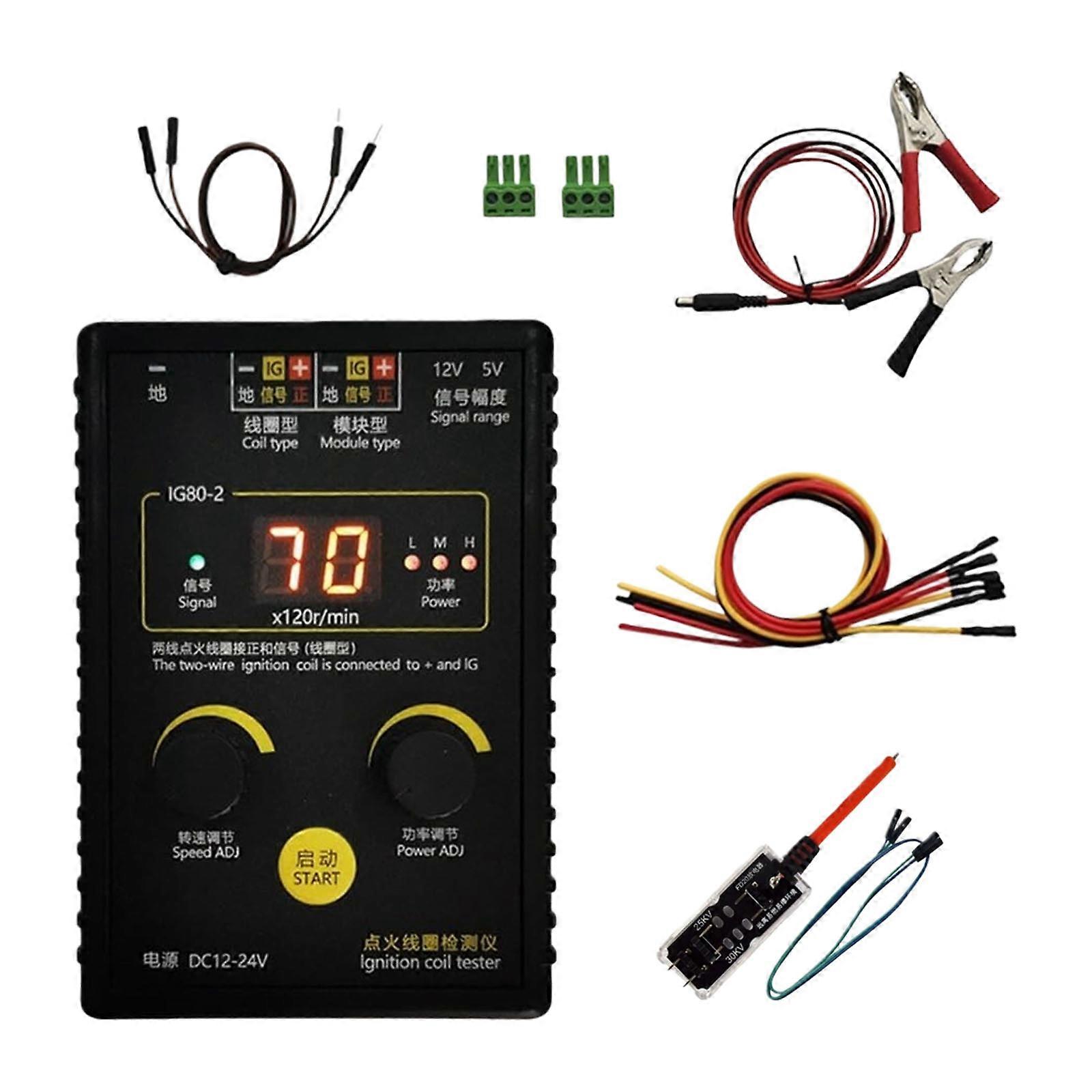 Efficient Ignition Coil Tester for Accurate Fault Identification in Under 5 Minutes Featuring LCD Screen and User Friendly Interface Multicolor