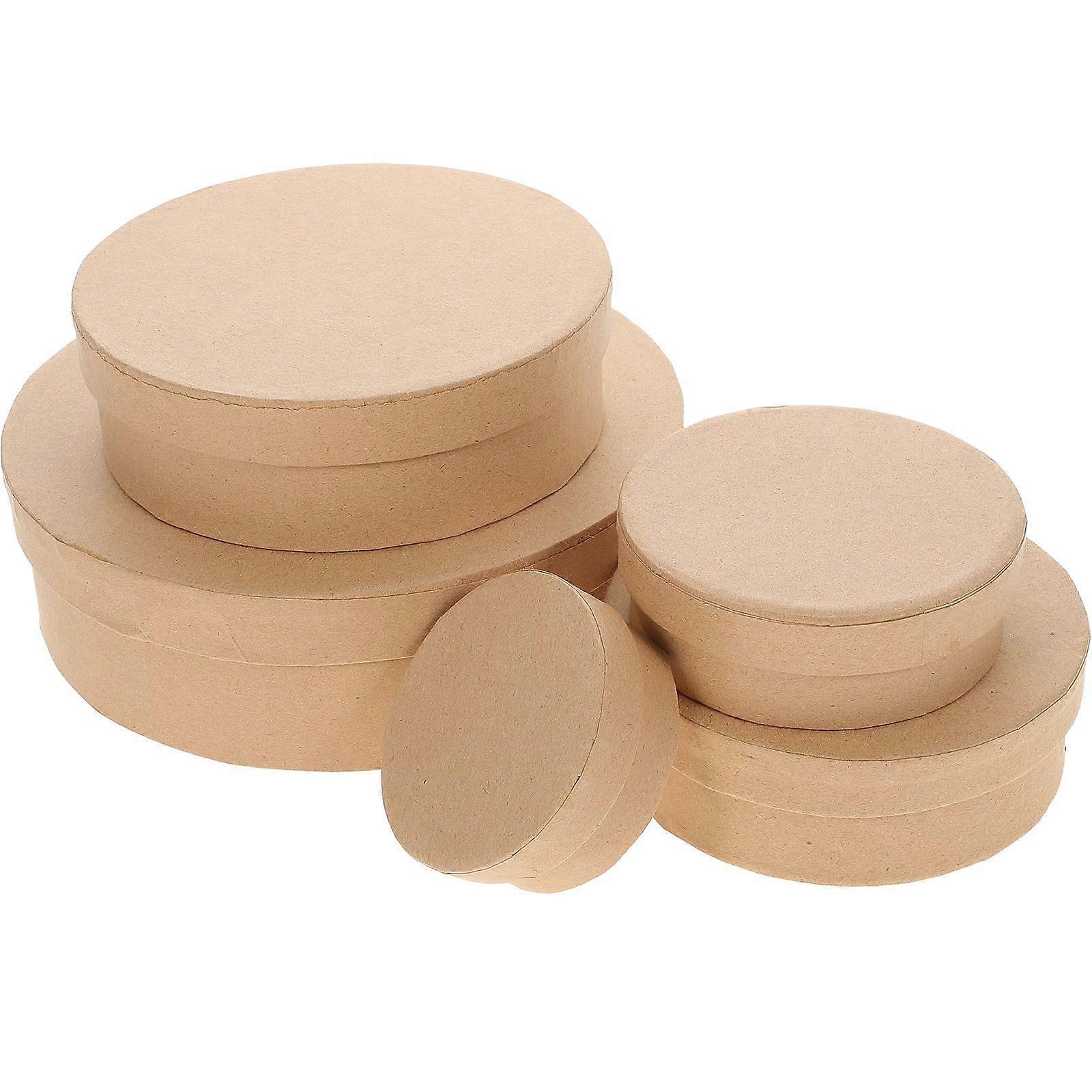 5Pcs Round Souvenir Packaging Boxes Wedding Candies Boxes Cookie Packaging Container