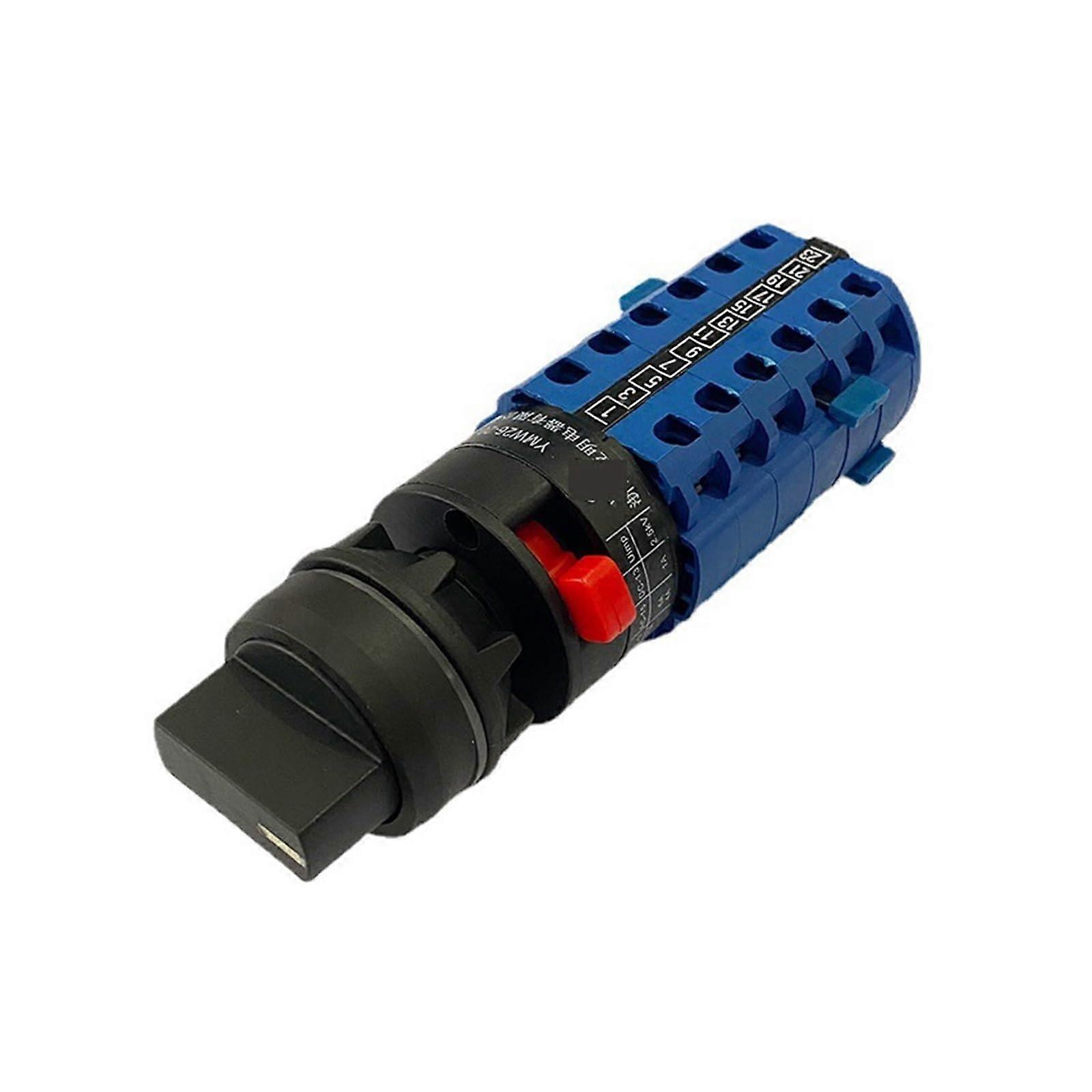 20A 6 Pole Rotary Cam Switch with MultiPosition Control, Single Hole Mounting HeavyDuty Transfer Changeover