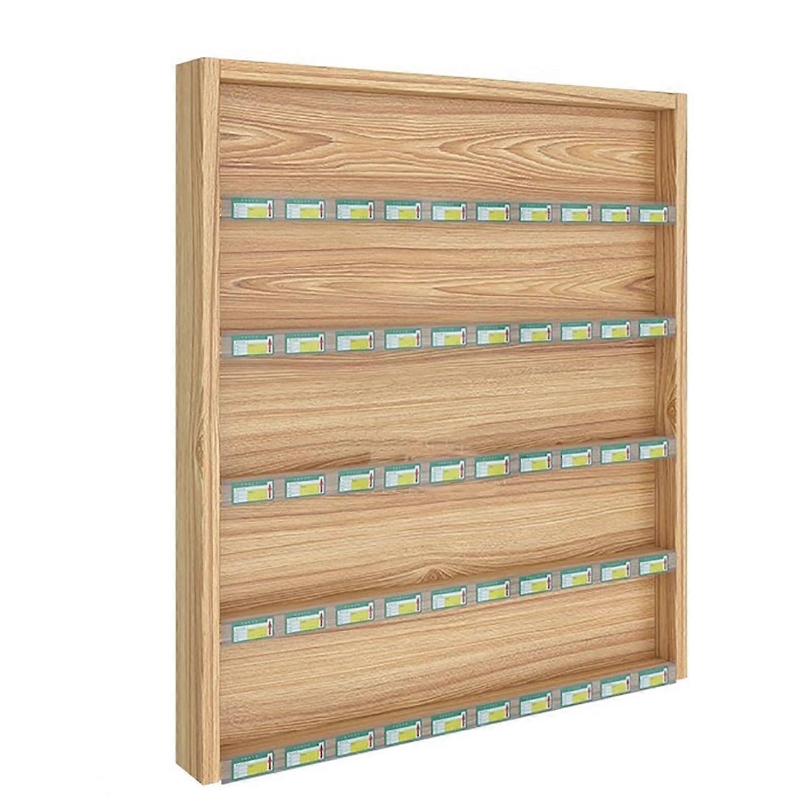 Wooden Cigarette Display Rack Wall Mounted Retail Shelf with Removable Label Holders MultiShelf Capacity