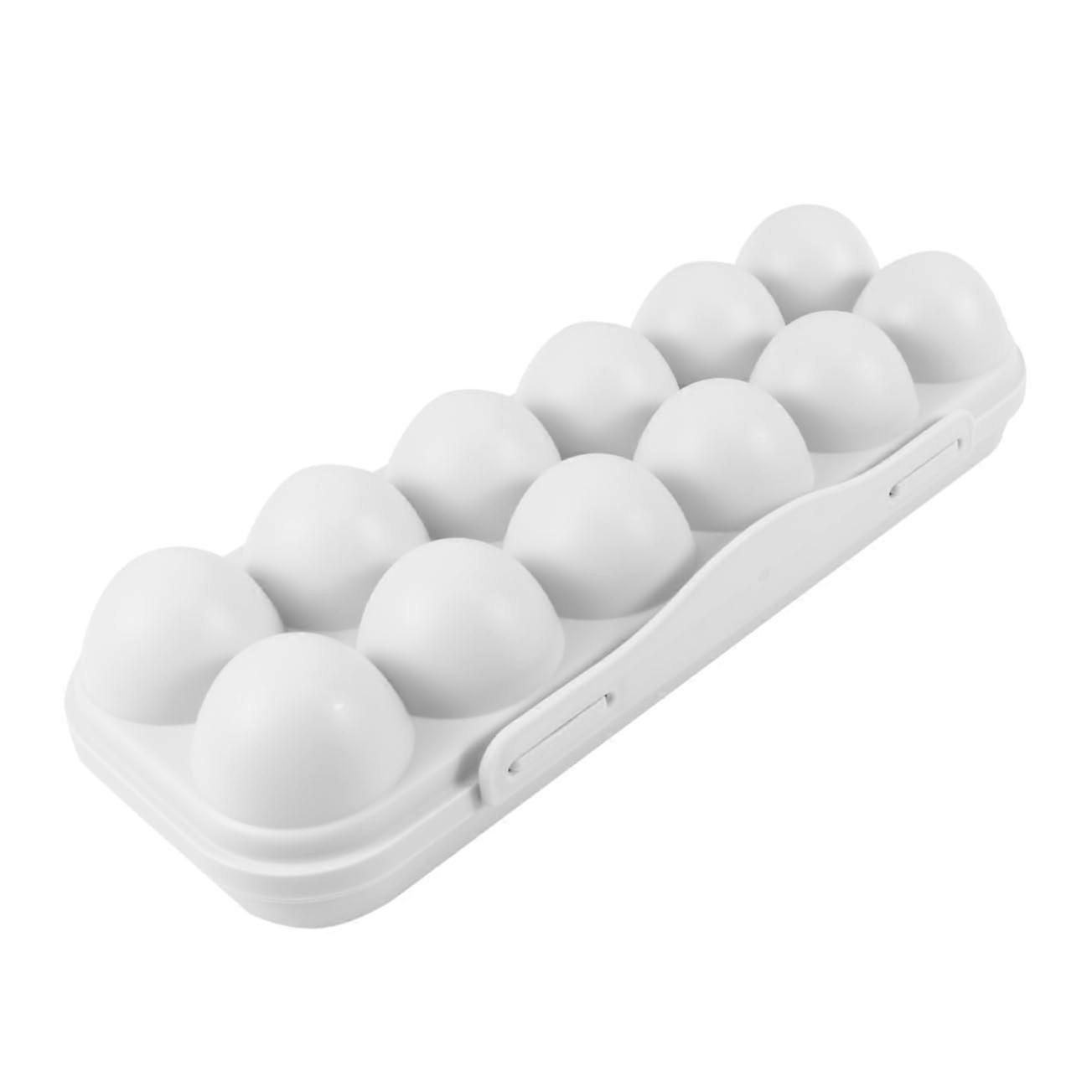 2pcs Grey Egg Holder for Refrigerator, Stackable Egg Storage Container with Lid for Kitchen Fridge