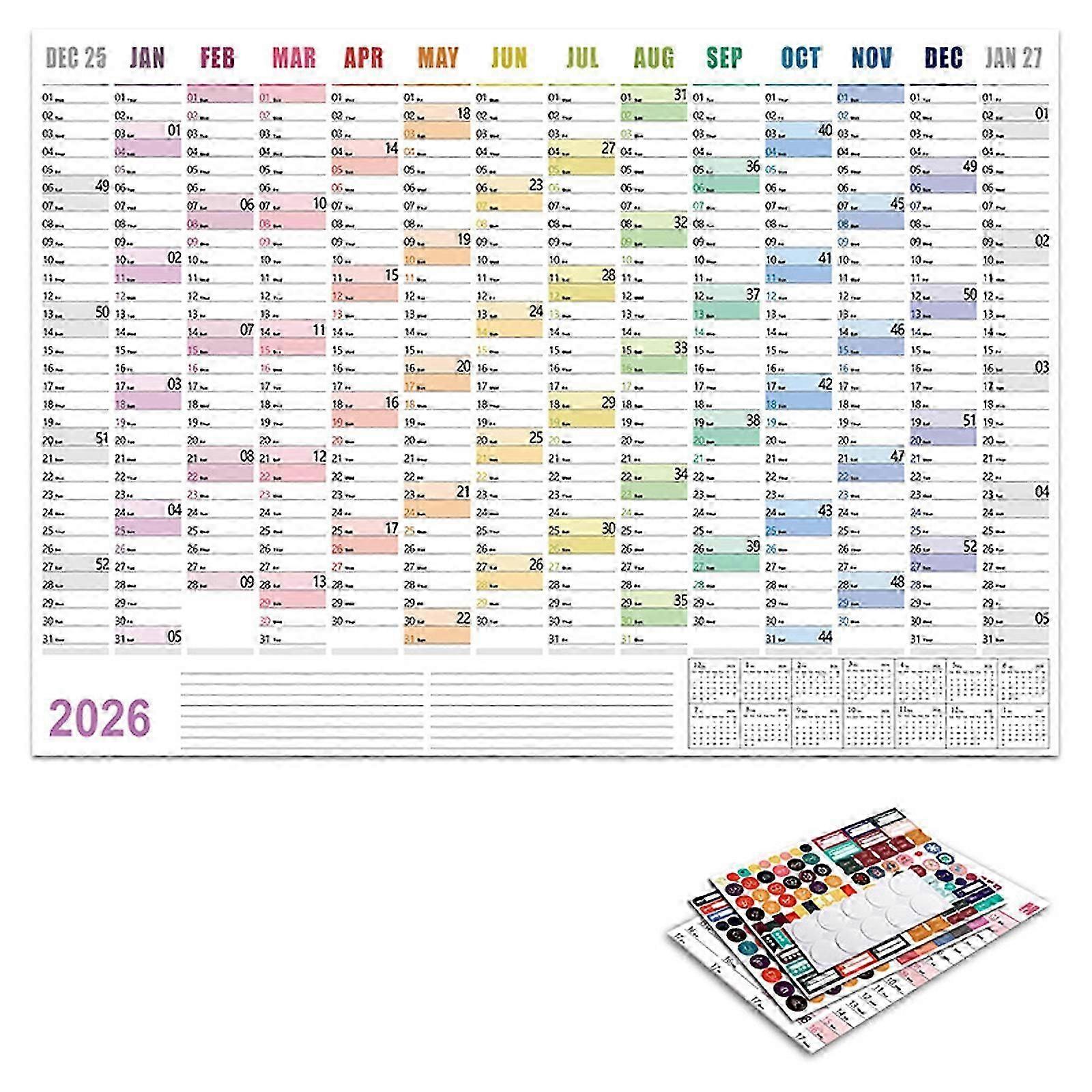 2026 Wall Mounted Calendar Yearly Planner Full Year To View Calendar 2360156819 Max 