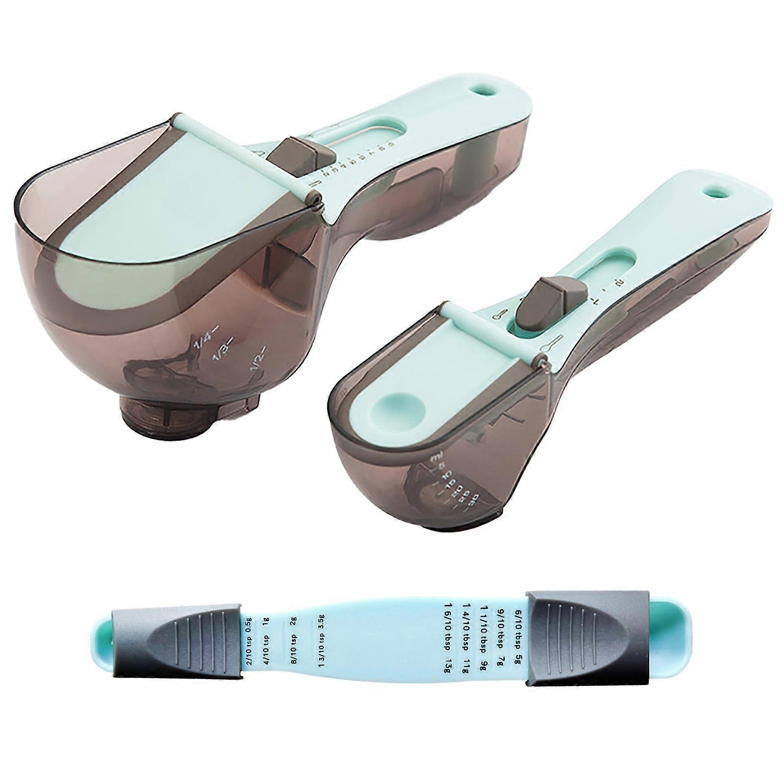 Adjustable Measuring Spoon and Cup Set with Dual Unit Markings for Baking Cooking Coffee Ref: 7843