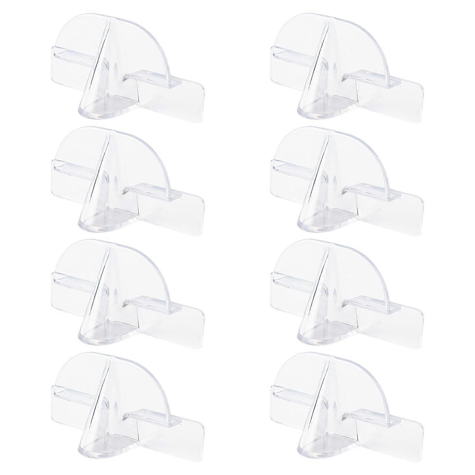 8pcs Adhesive Wall Mounted Glasses Holder Clear Display Rack Space Saving Eyeglasses Organizer