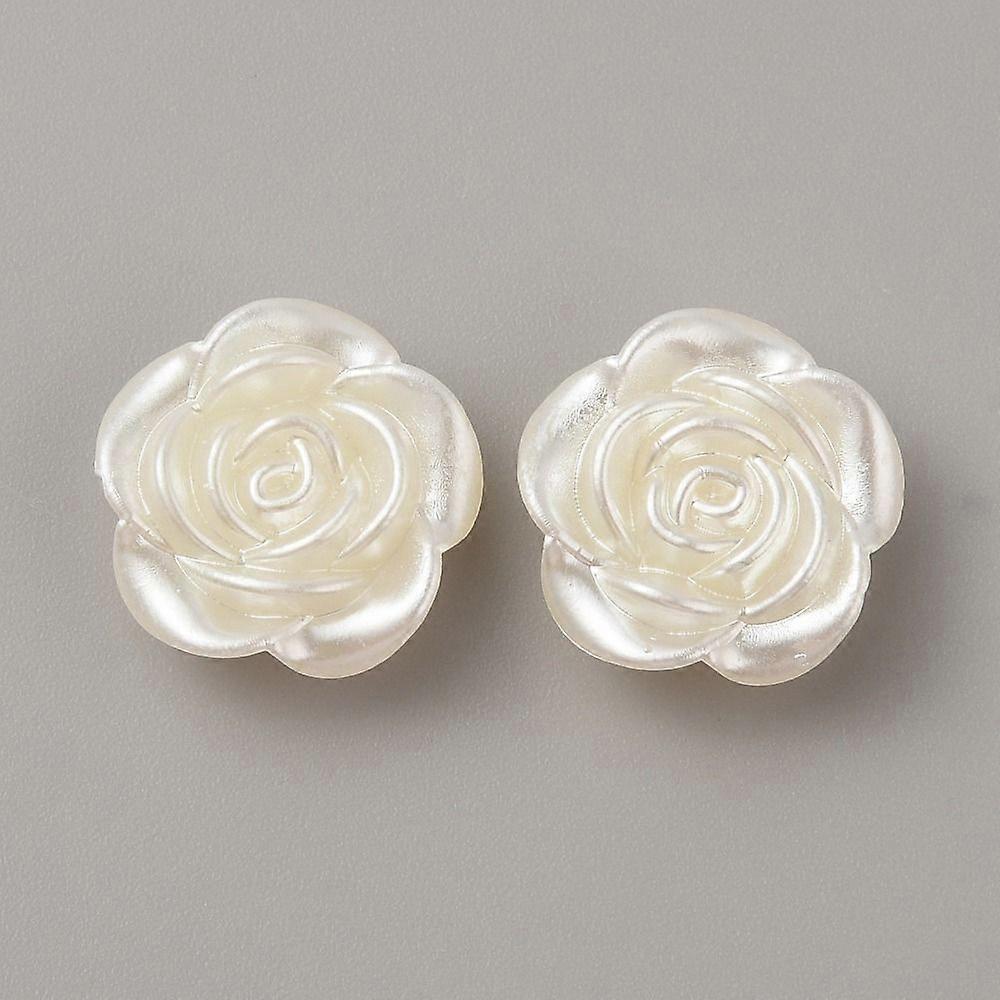 Plastic Beads Flower White 18.5x19x7.5mm Hole: 1.6mm