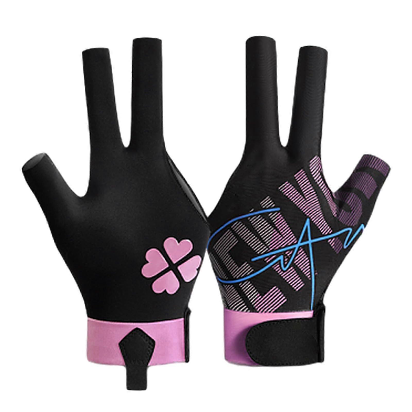 3 Finger Billiard Glove with Silicone Antiskid Base for Precise Cue Control, Left Hand