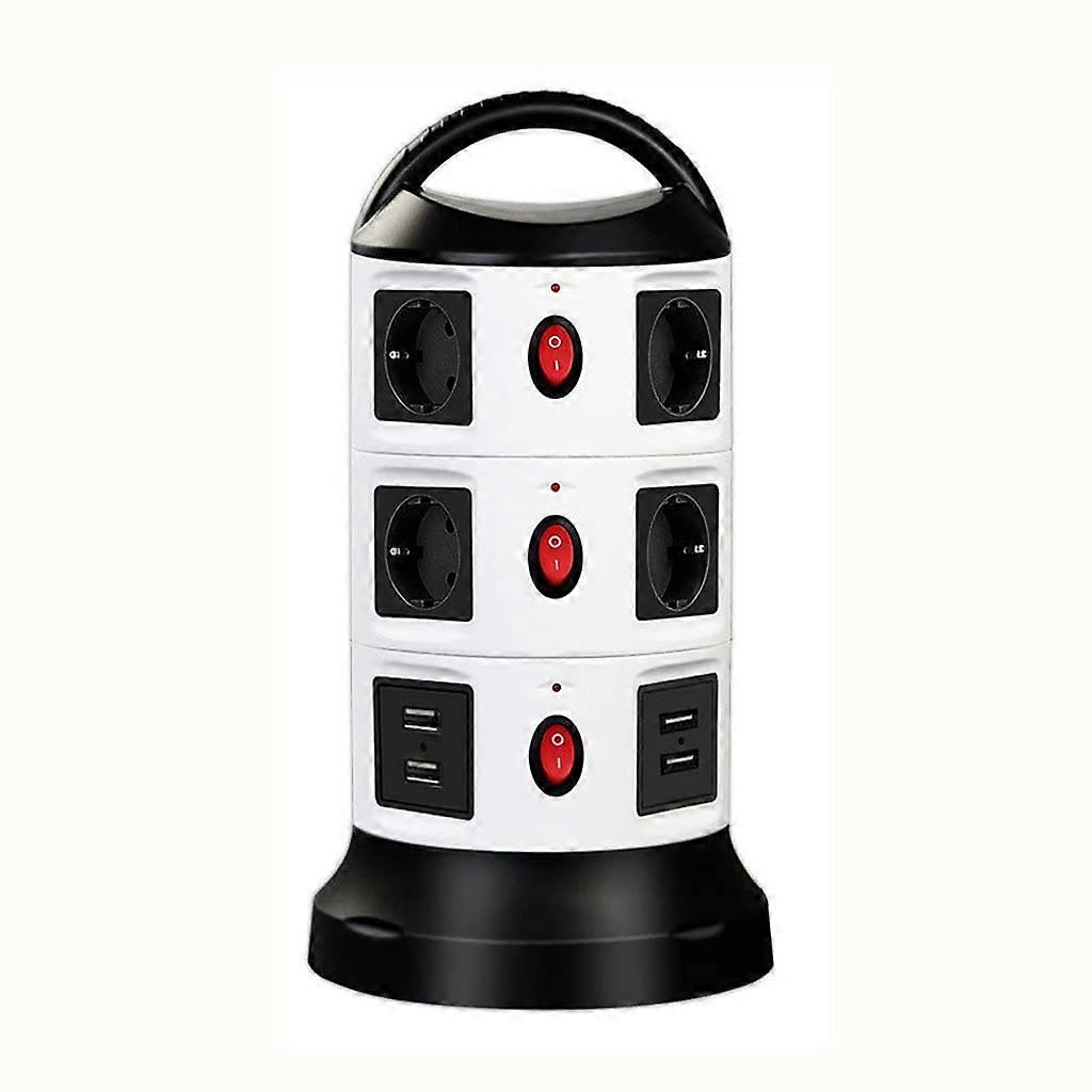 Power Strip Tower with USB Ports Surge Protector, 3 Layer 11 Socket, 1.8m Cable for Home Office
