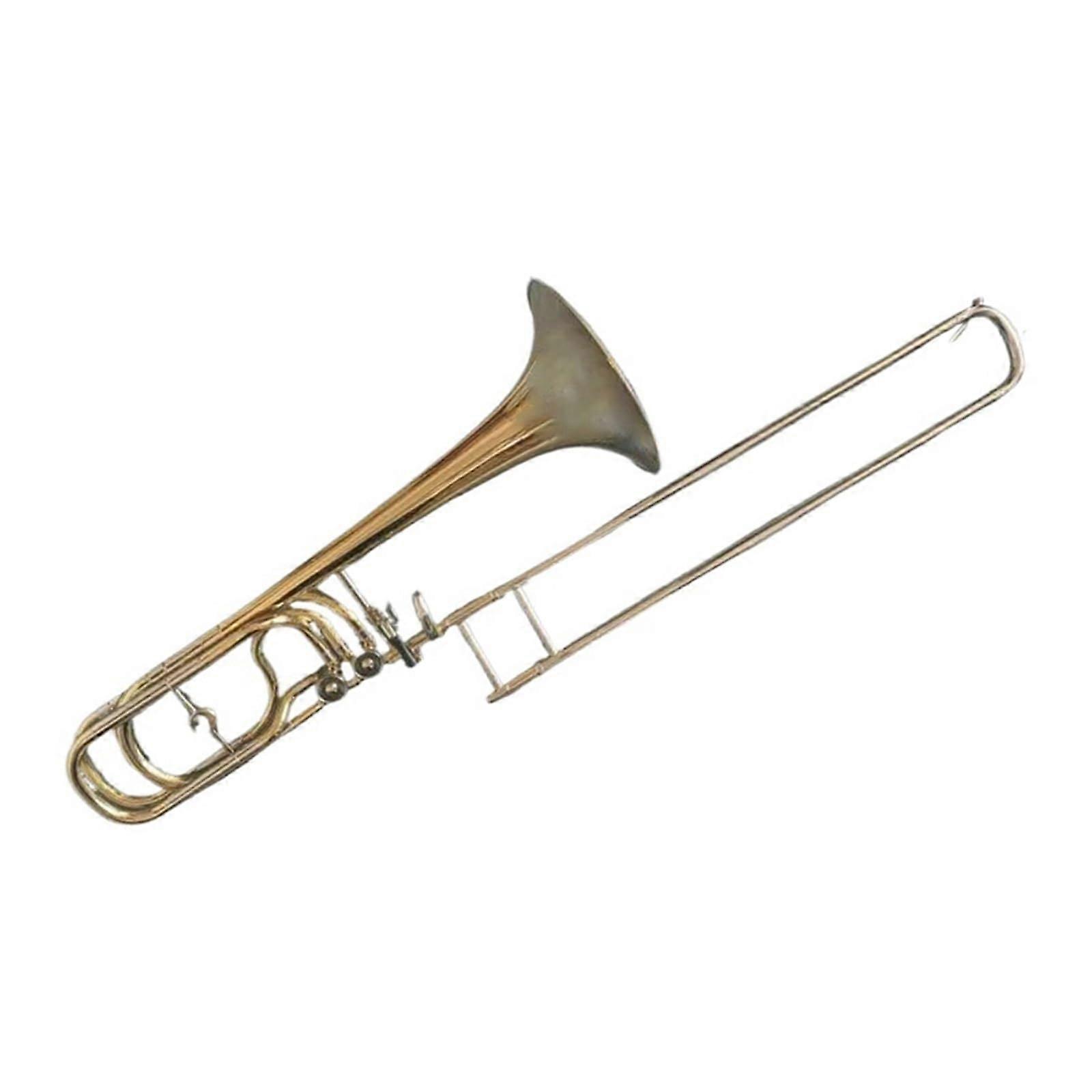 Beginner Trombone Gold Lacquer Bb Brass with Easy Play Design and Bright Clear Tone