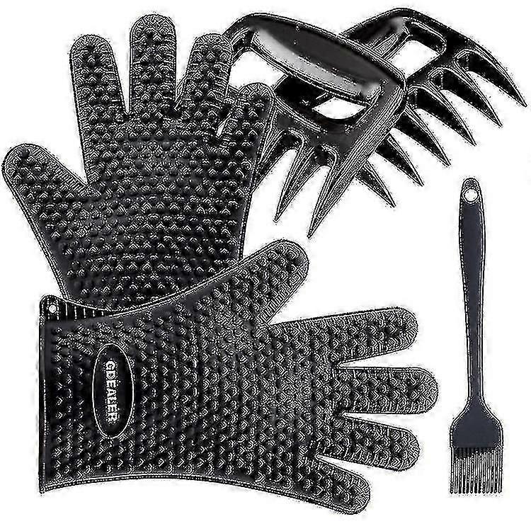 Bbq Gloves Bbq Claws Silicone Brush Superior Value Premium Set (5pcs Set)