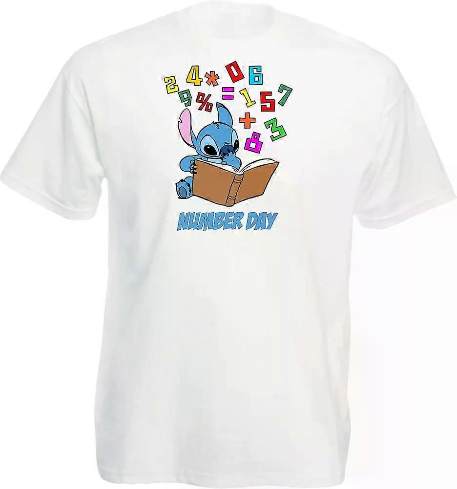 Disney Stitch Number Day T-Shirt, Colourful Number Shirt, Unisex Adults Tee A627