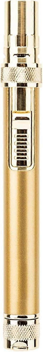 Windproof Camping Lighter Butane Torch with Long Straight Flame, Refillable and Adjustable Gold