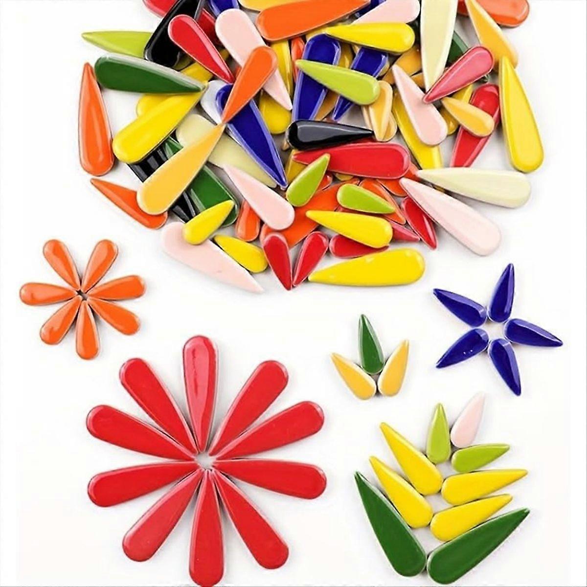 100g Pack Droplet-Shaped Ceramic Mosaic Tiles