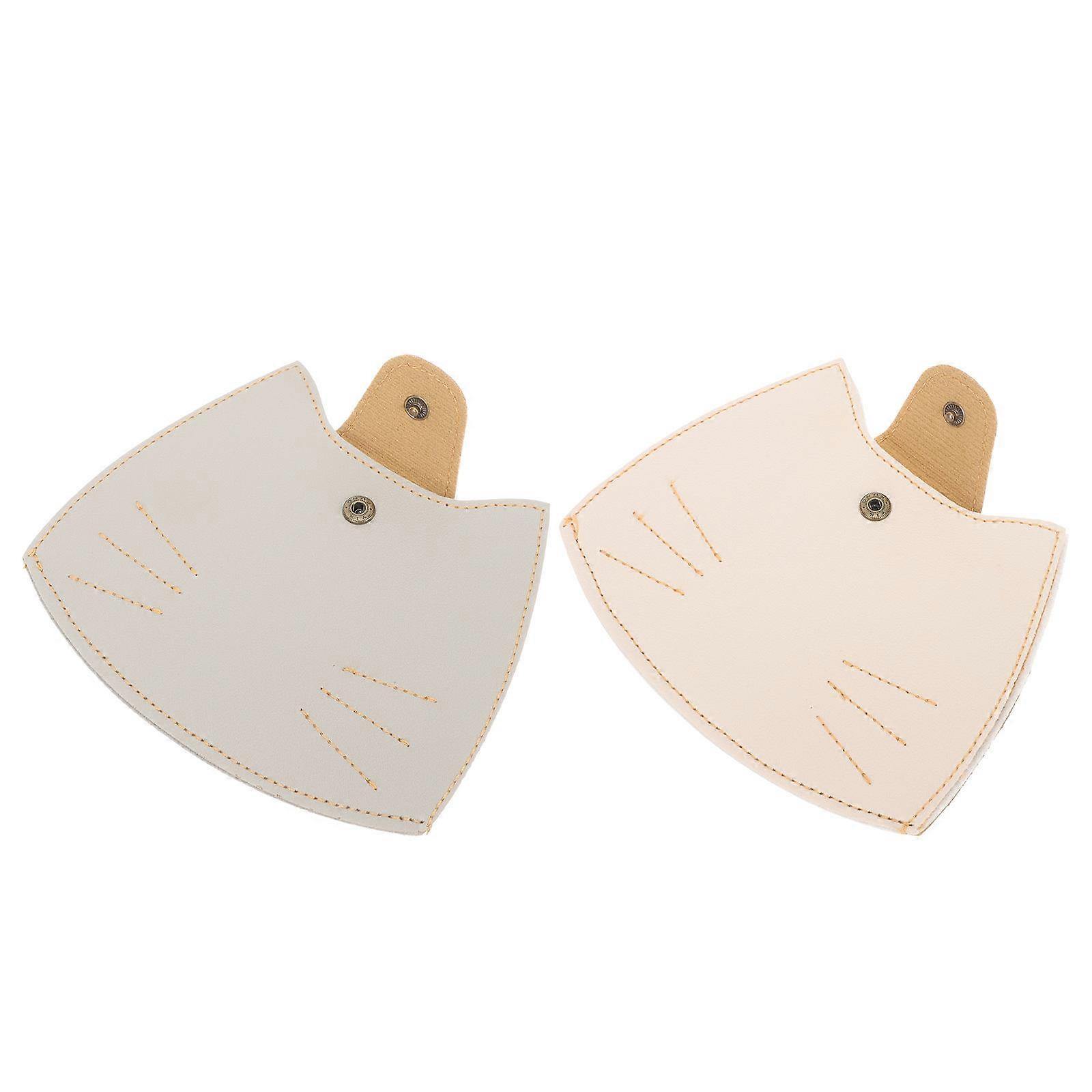 Portable Cat Design Mask Holders for Storage 2Pcs Mask Cases