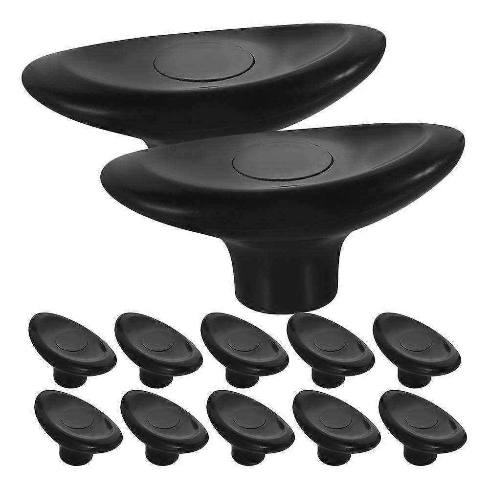 Wear-Resistant Pan Lid Knobs Black 5.50X2.80X2.50Cm For Cooking Enthusiasts 12Pcs