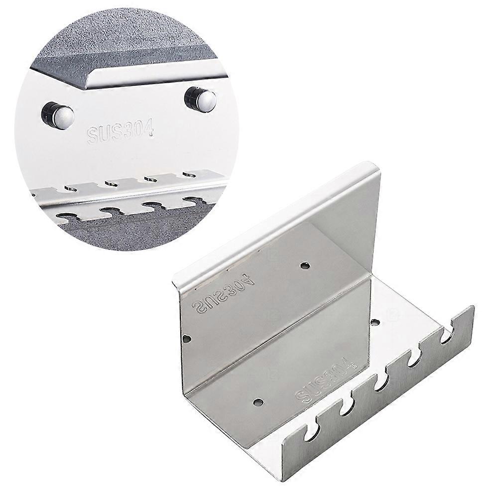 Silver Toothbrush Rack Wall Mounted Holder for Toothbrush Collection Five-Position