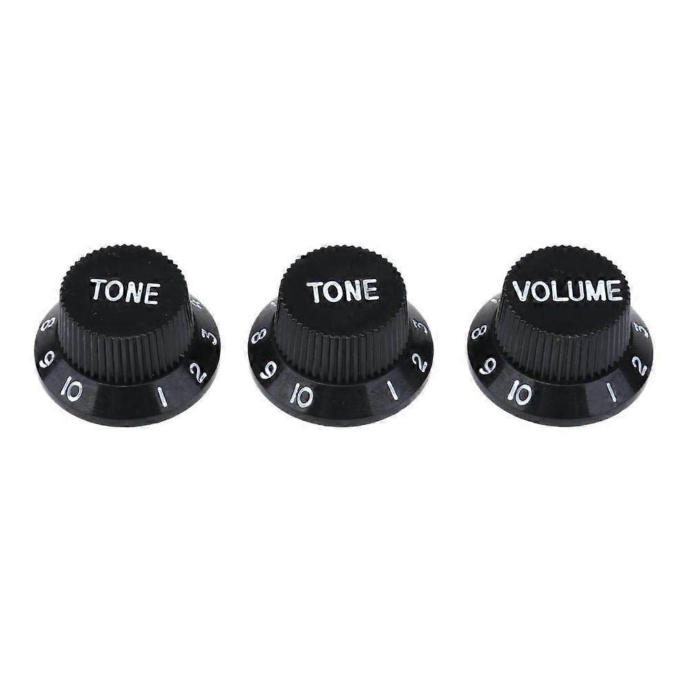 Black Guitar Volume Knobs Set for Electric Guitar and Bass  Durable Easy Install 3pcs