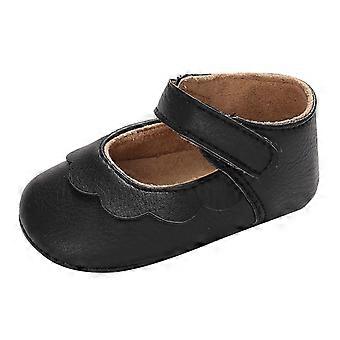 Chaussures de marche pour bébé de 12 à 18 mois, ballerines premiers pas en cuir PU à semelle souple, chaussons chaussettes unis – Adaptées aux tout-petits