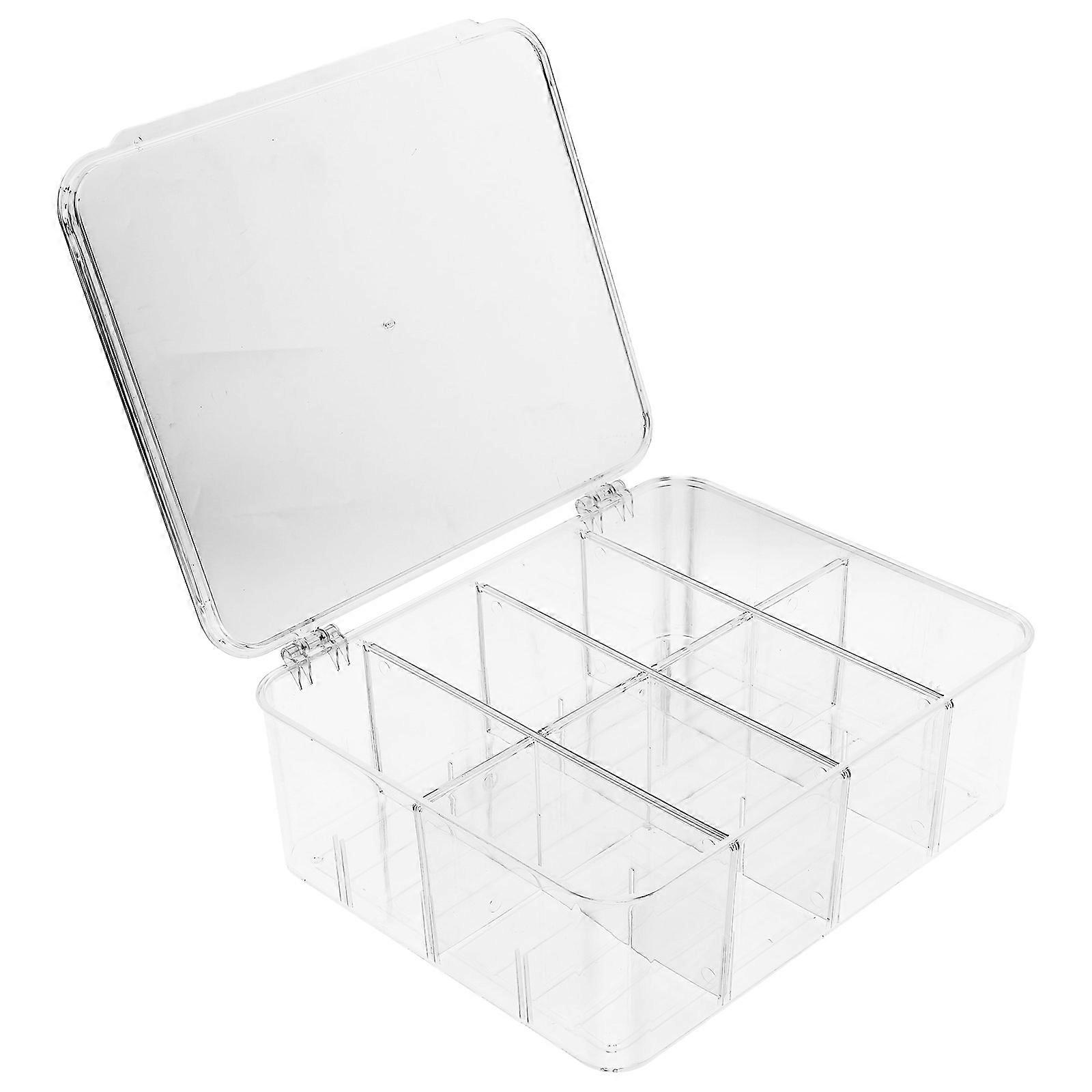 Divided Serving Tray with Lid Plastic Box for Serving 8 Compartments