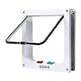 Puppy Kitten Safety In/out Pet Door with 4 Way Security Lock Dog Cat Flap Door Cat Puppy Safety Gate Transparent Thin Cat Door
