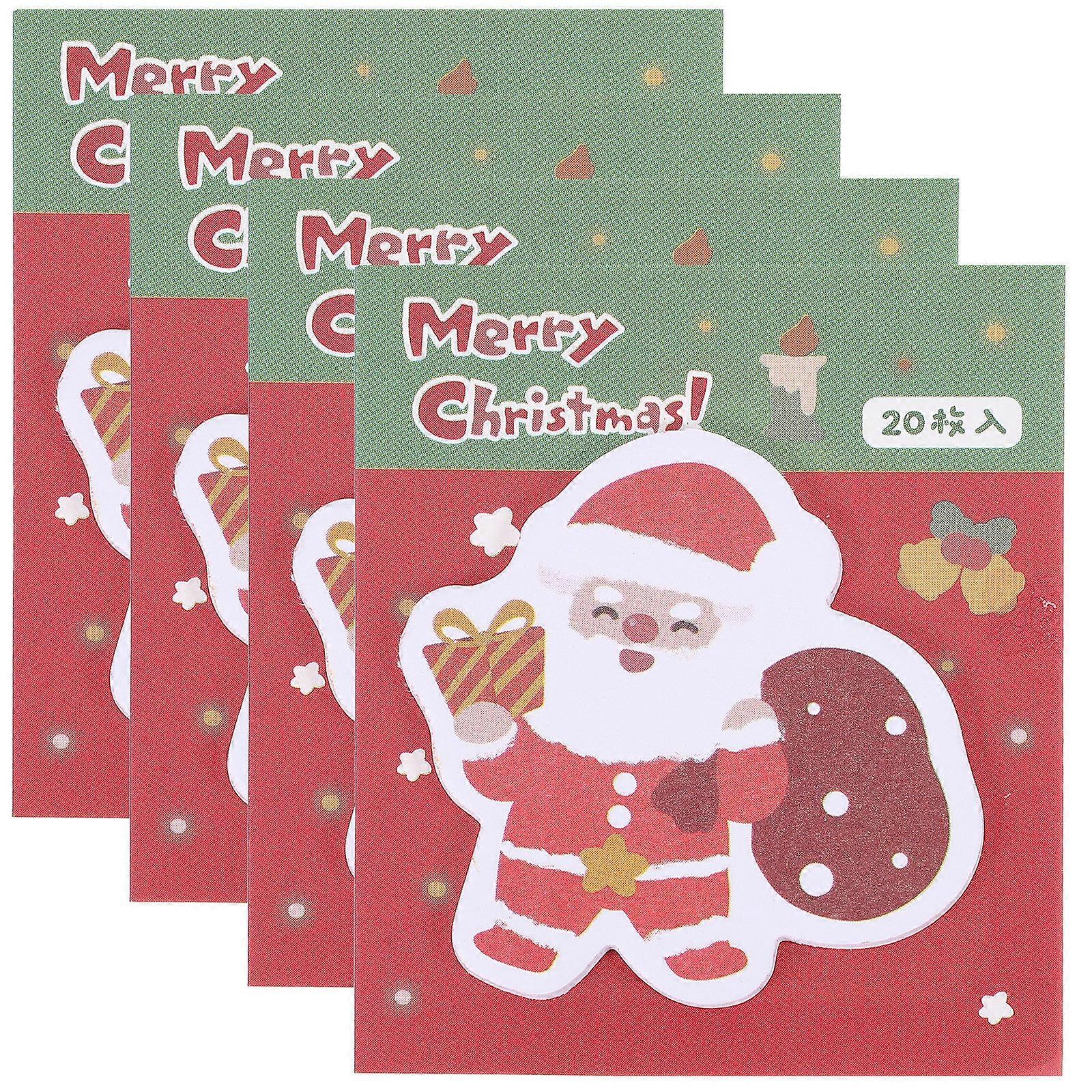 Blocs-notes autocollants pour notes de Noël, 4 carnets de blocs-notes de bureau