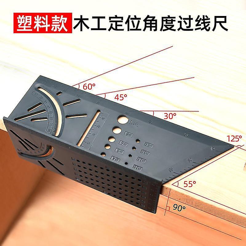 Multifunctional Plastic Line Ruler Scale Protractor Turn Ruler 90 Special Woodworking High Precision